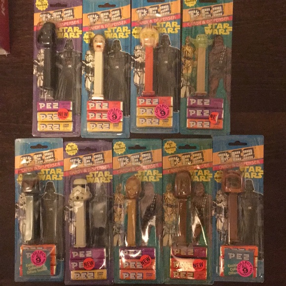 PEZ (CANDY$DISPENSER) Other - (9) 1997 vintage STAR WARS (pez candy&dispenser)